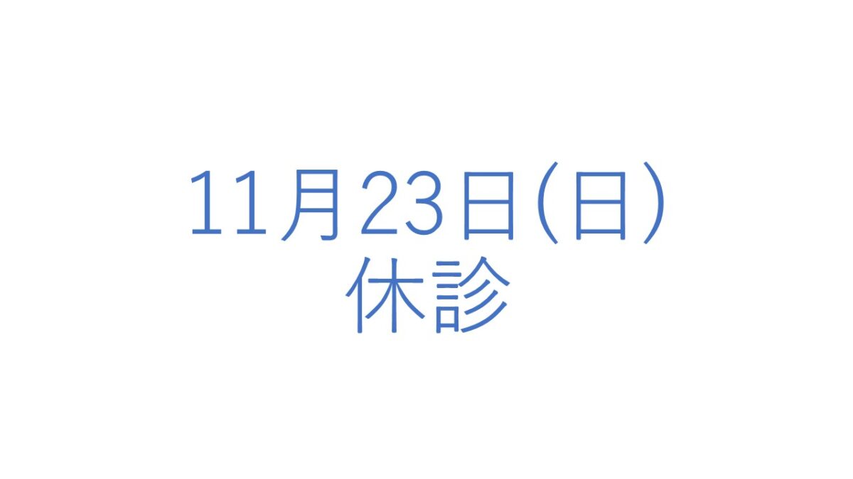 11月23日(日)の休診につきまして
